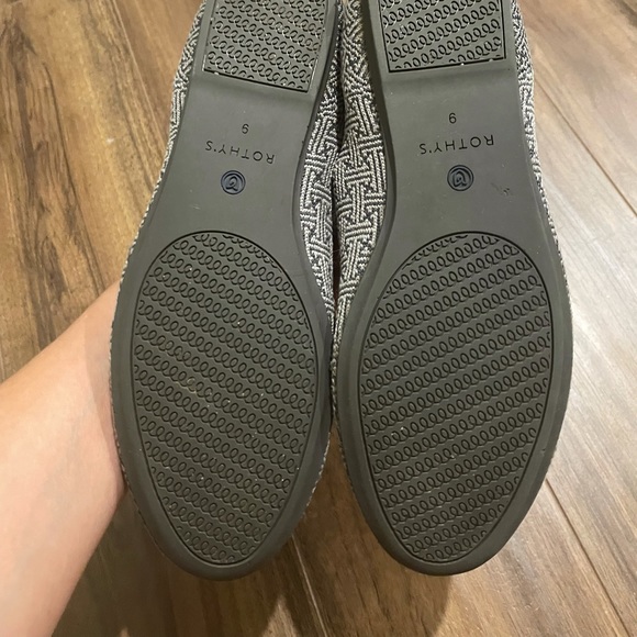 Rothy’s size 9 gray charcoal grid loafers. - Picture 2 of 5